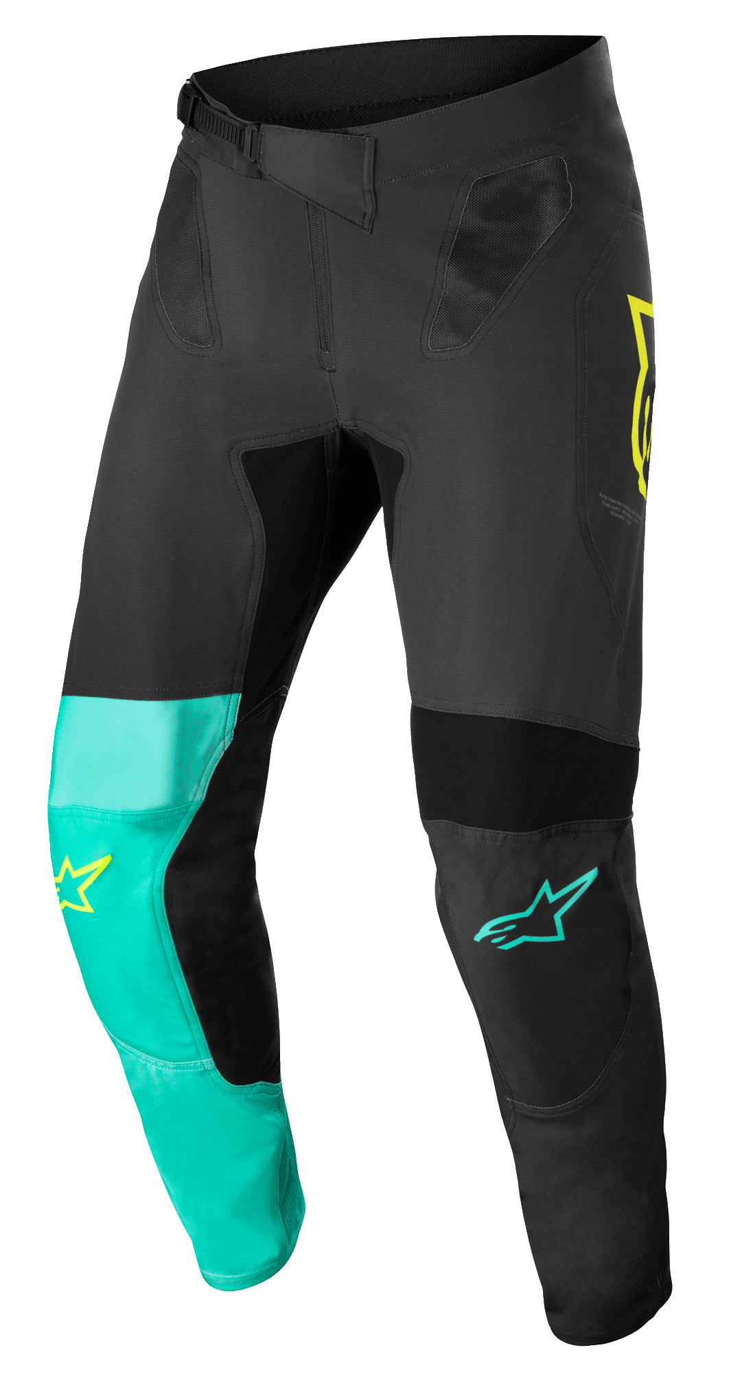 Alpinestars Supertech Blaze Broek – Zwart pastelgroen geel fluo