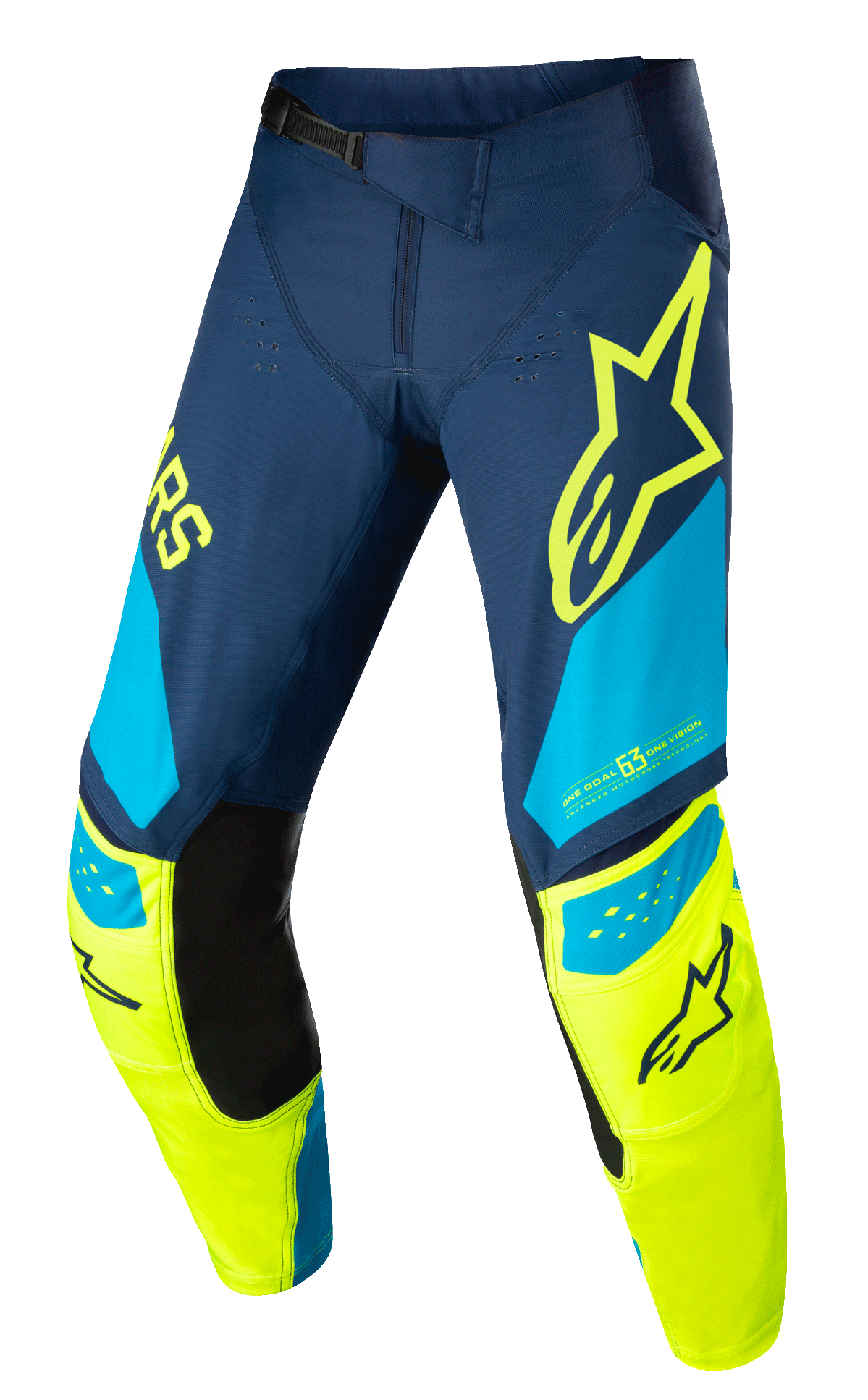 Alpinestars Techstar Factory Broek – Donkerblauw geel fluo blauw neo - MxProStoreParts