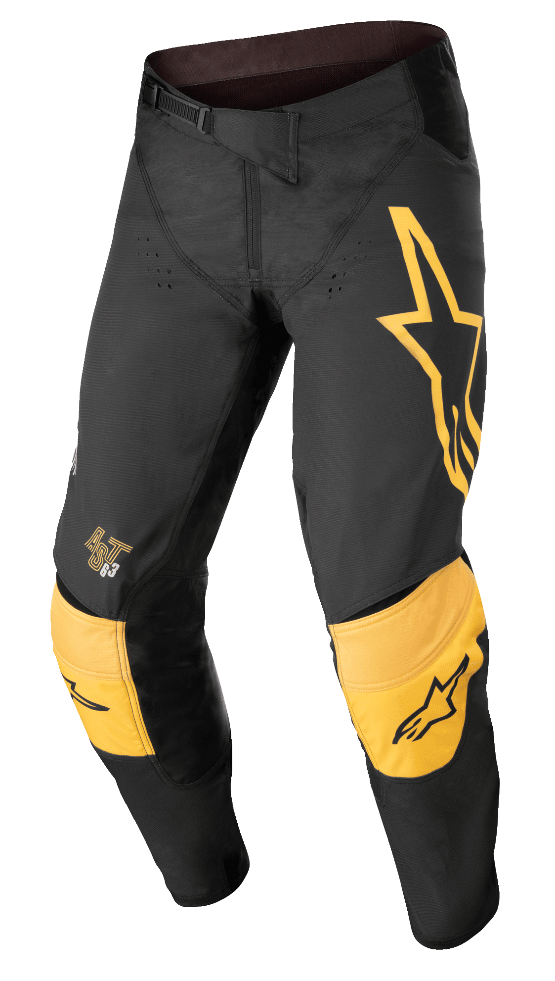 Alpinestars Techstar Quadro Broek – Zwart geel mandarijn