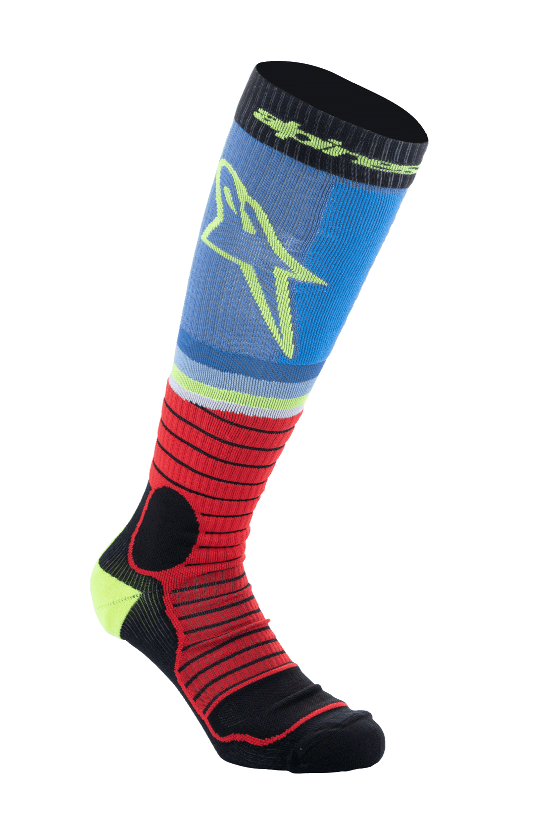 Alpinestars MX Pro Sokken V2 – Zwart rood lichtblauw