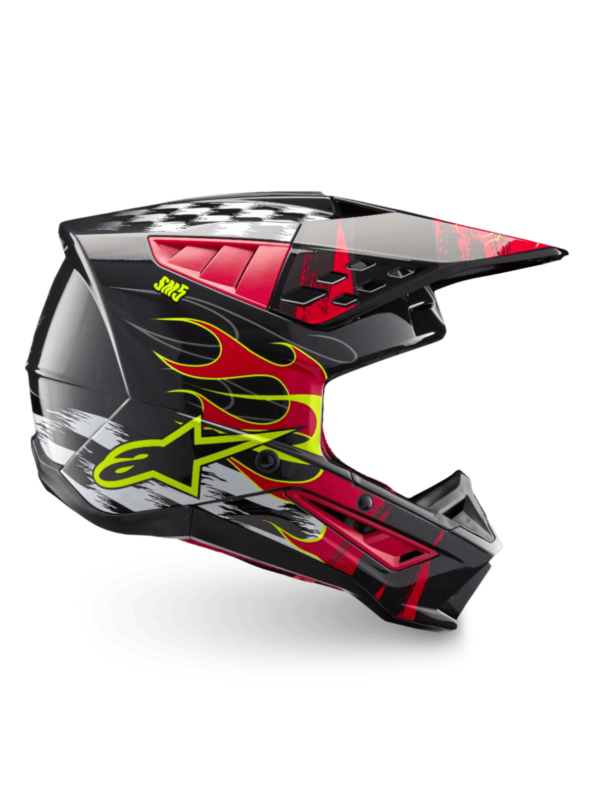 Alpinestars S-M5 Rash ECE 22.06 Casque – Gris foncé rouge vif brillant - MxProStoreParts
