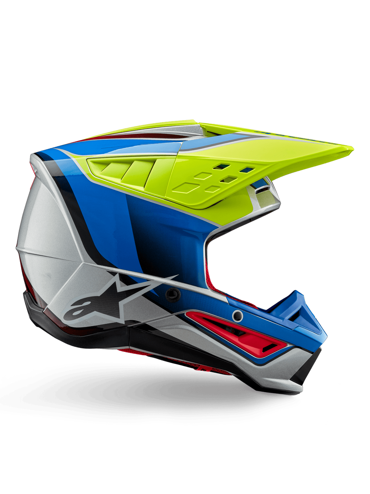 Alpinestars S-M5 Sail Helm ECE 22.06 – leuchtgelb, emailliertes Blau, silber - MxProStoreParts