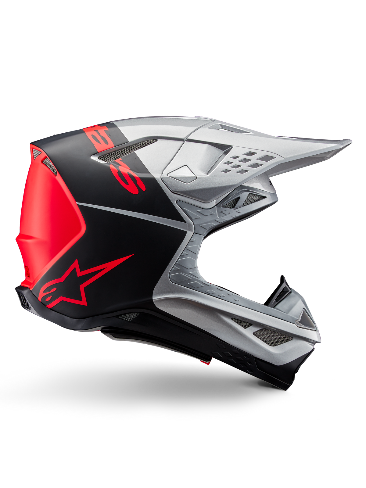 Alpinestars Supertech M10 Flood ECE 22.06 Helm – Zilver zwart oranje fluo m g