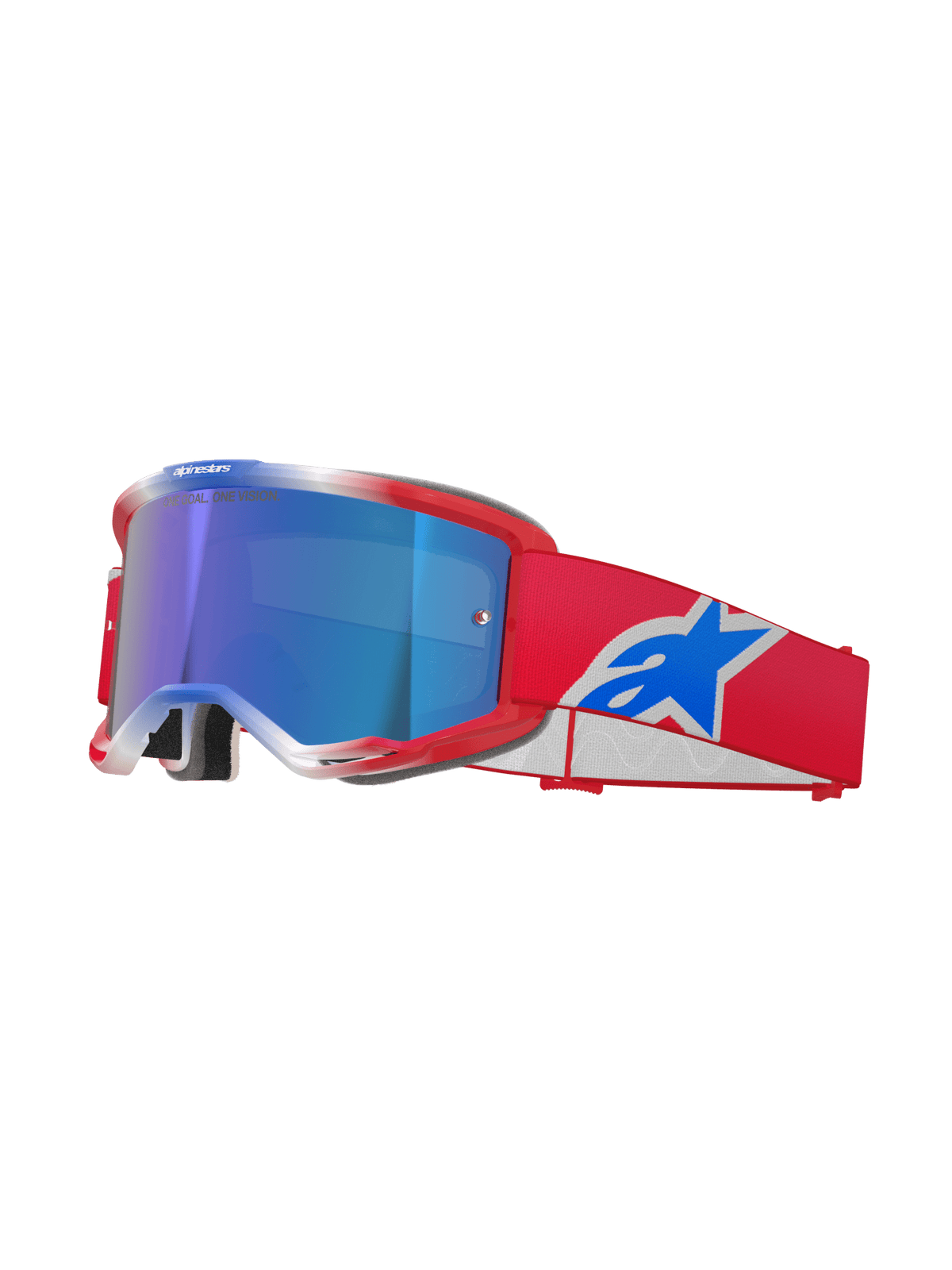 Alpinestars Vision 5 Corp Crossbril – Rood wit blauw spiegel blauw