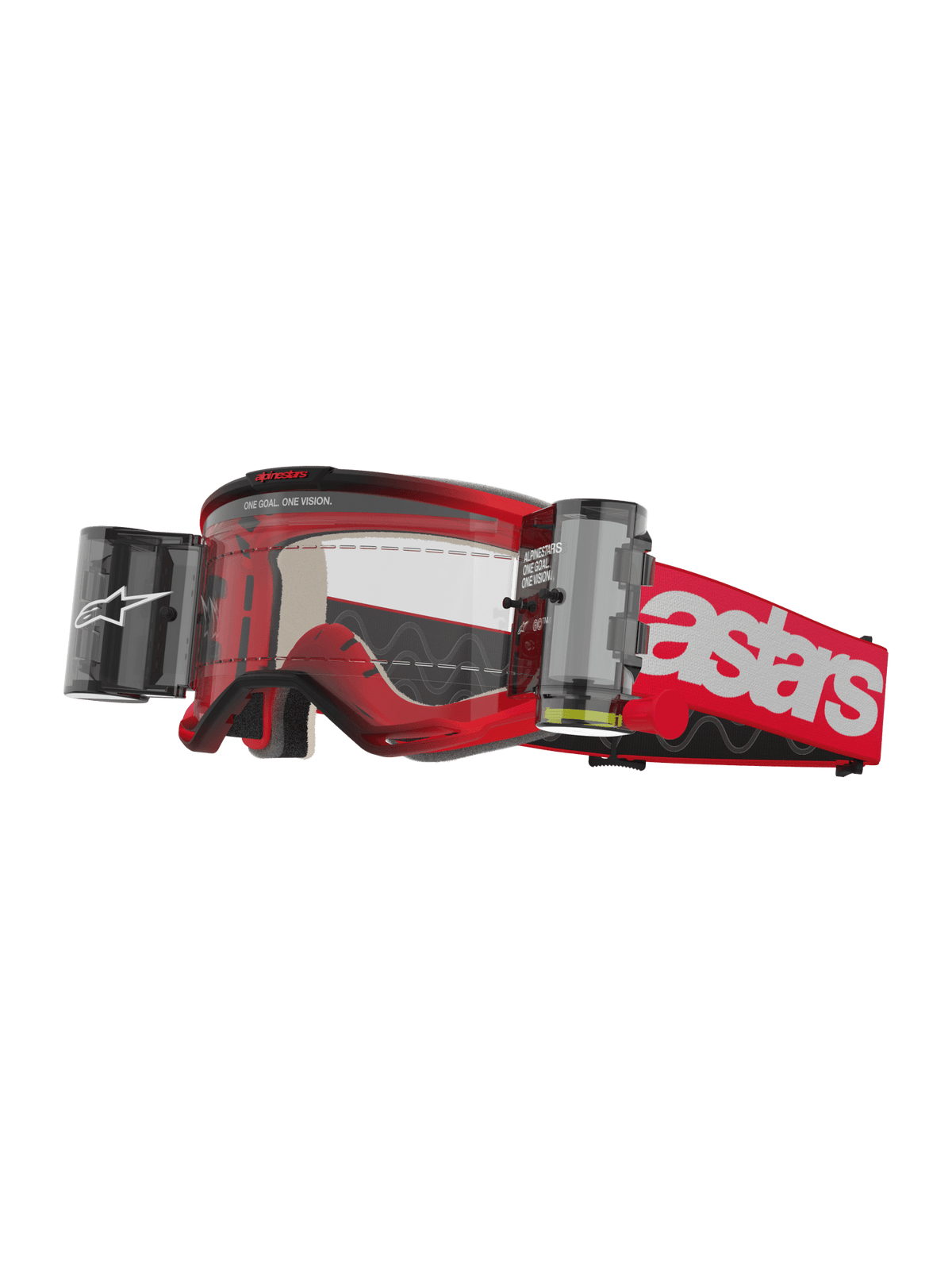 Alpinestars Vision 5 Blaze Crossbril Roll-Off Systeem – Rode helder roll off
