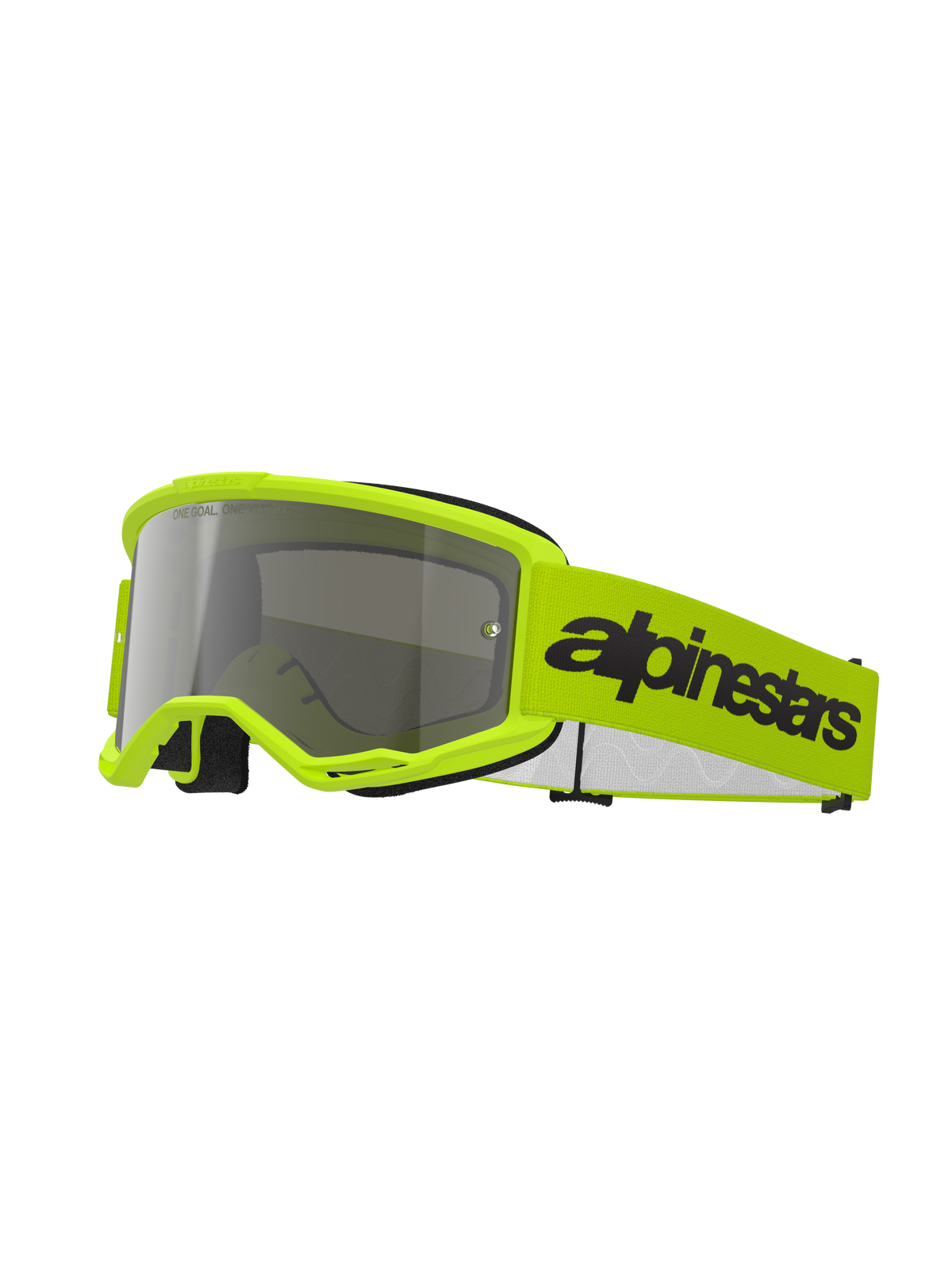 Alpinestars Vision 3 Wordmark Crossbril – Geel fluo spiegel zilver