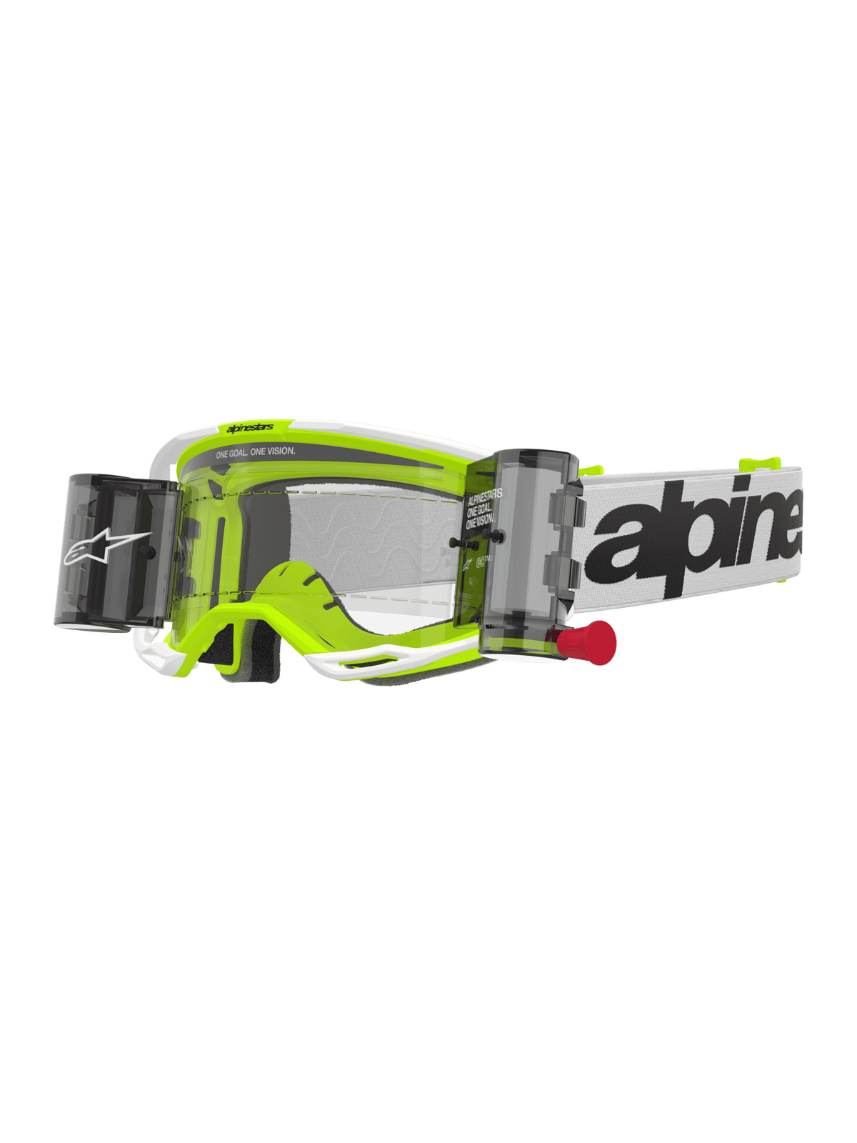 Alpinestars Vision 8 Wordmark Crossbril Roll-off Systeem – Wit yllw fluo helder roll off