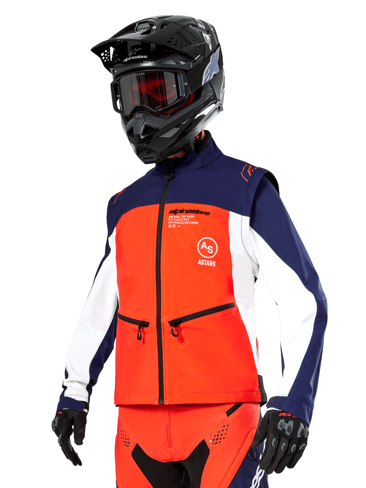 Alpinestars Lite-Dura Softshell Jacke – Marineblau warm orange weiß - MxProStoreParts
