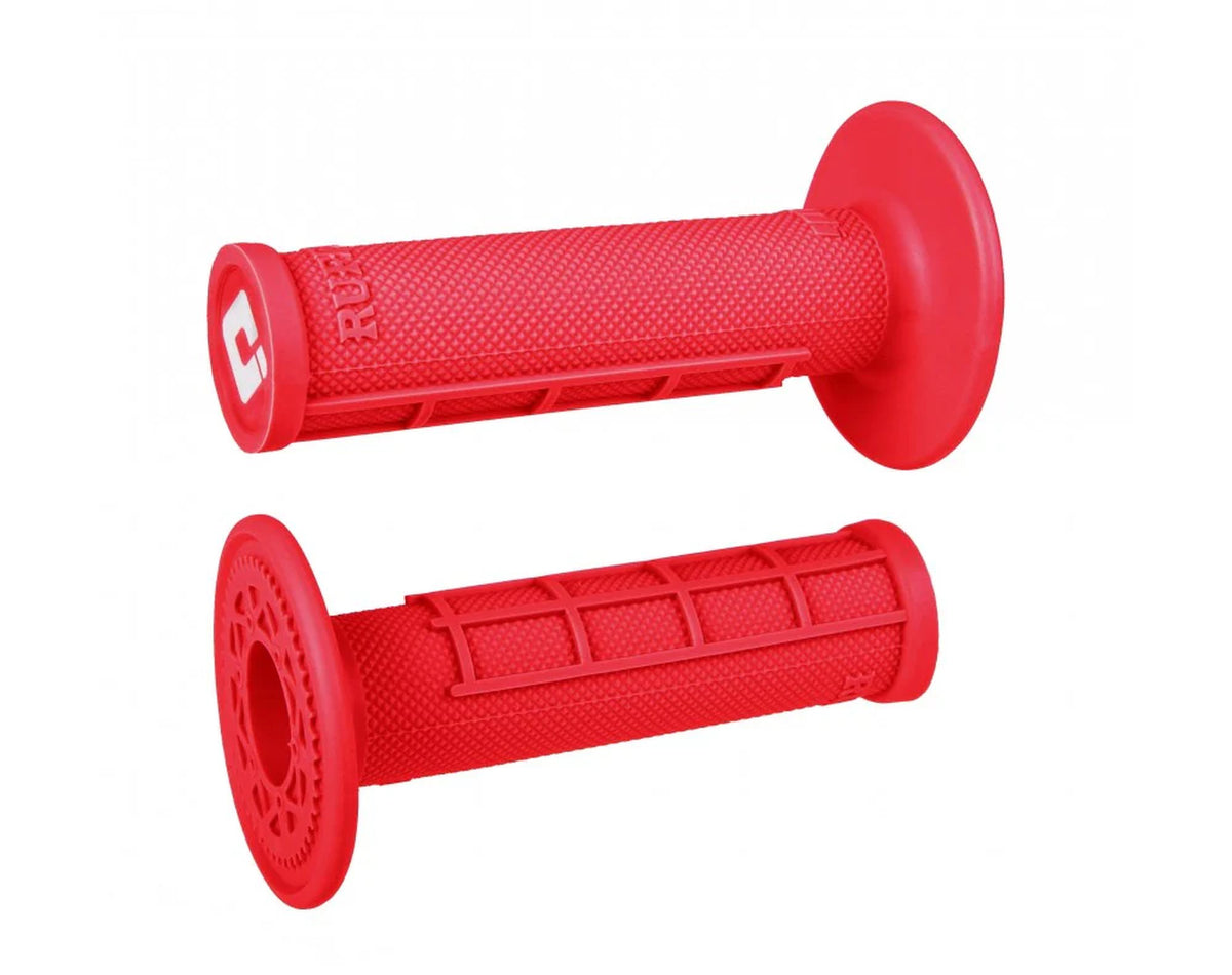 ODI Glue-On Grip Half-Waffle MX Single-Ply (Ruffian) Red - MxProStoreParts