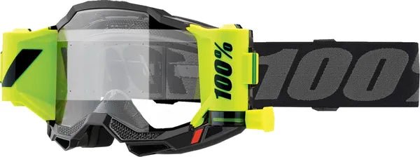 100% Accuri 2 ForeCast crossbril zwart/fluor geel/donkergrijs – heldere lens - MxProStoreParts