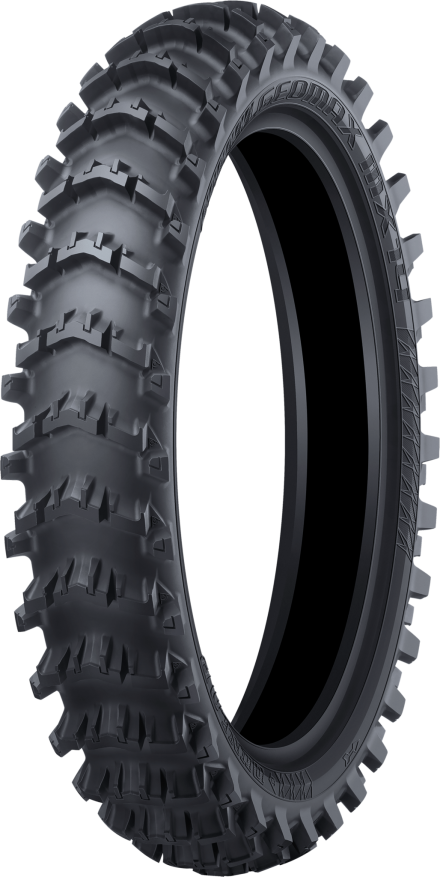 Fabrikantillustratie bandenserie; één band volgens vermelde maat: Dunlop Geomax MX14 100/90-19 57M TT Re