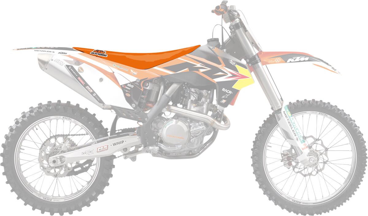 BLACKBIRD RACING eendelige oranje zadelhoes — voor o.a. KTM EXC 125 (2012–2016) - MxProStoreParts
