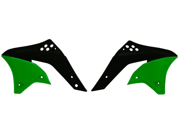 Racetech Radiator Covers Black/Green Kawasaki KX 250F 2006-2008
