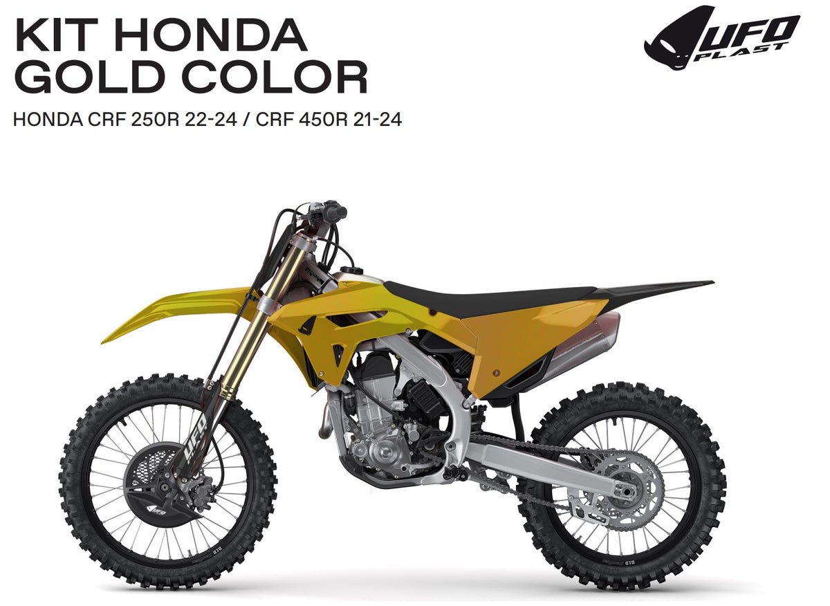 UFO Plastic kit 6-parts CRF250R22-24- CRF450R 21-24 Gold/Black