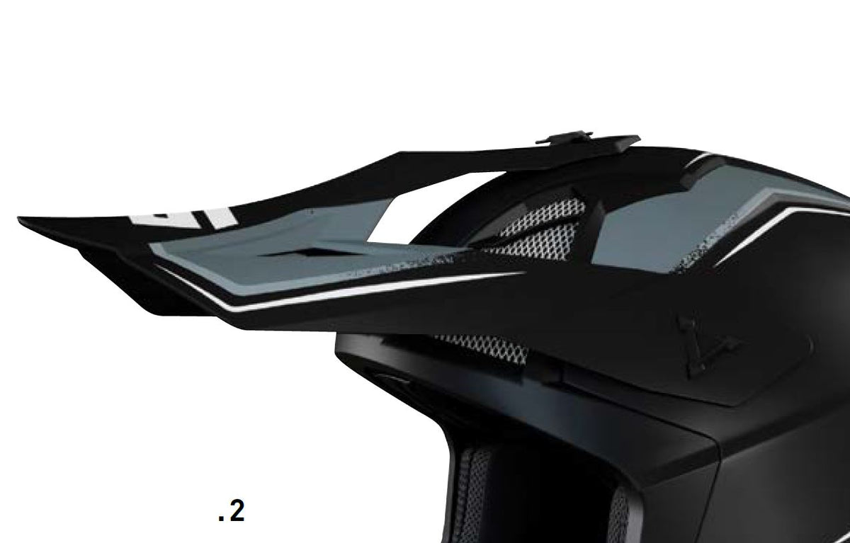 Montagevoorbeeld van de helmklep; helm niet inbegrepen: SHOT Visor Lite Prism Black White Matt – A09-21A3-B02