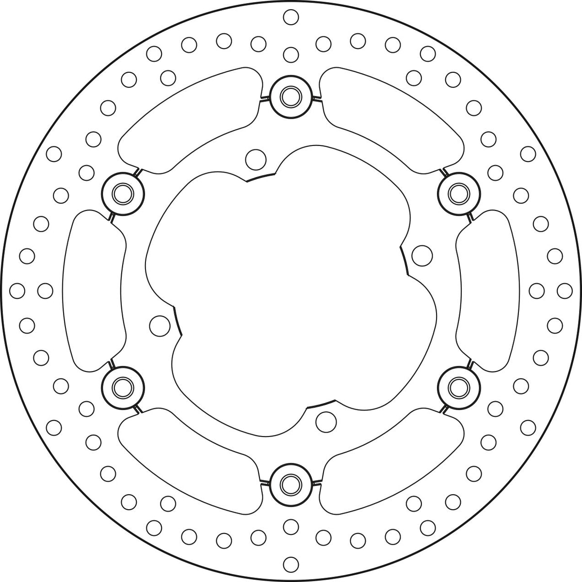 Fabrikantillustratie: Brembo Serie Oro brakedisc floating – 78B40844