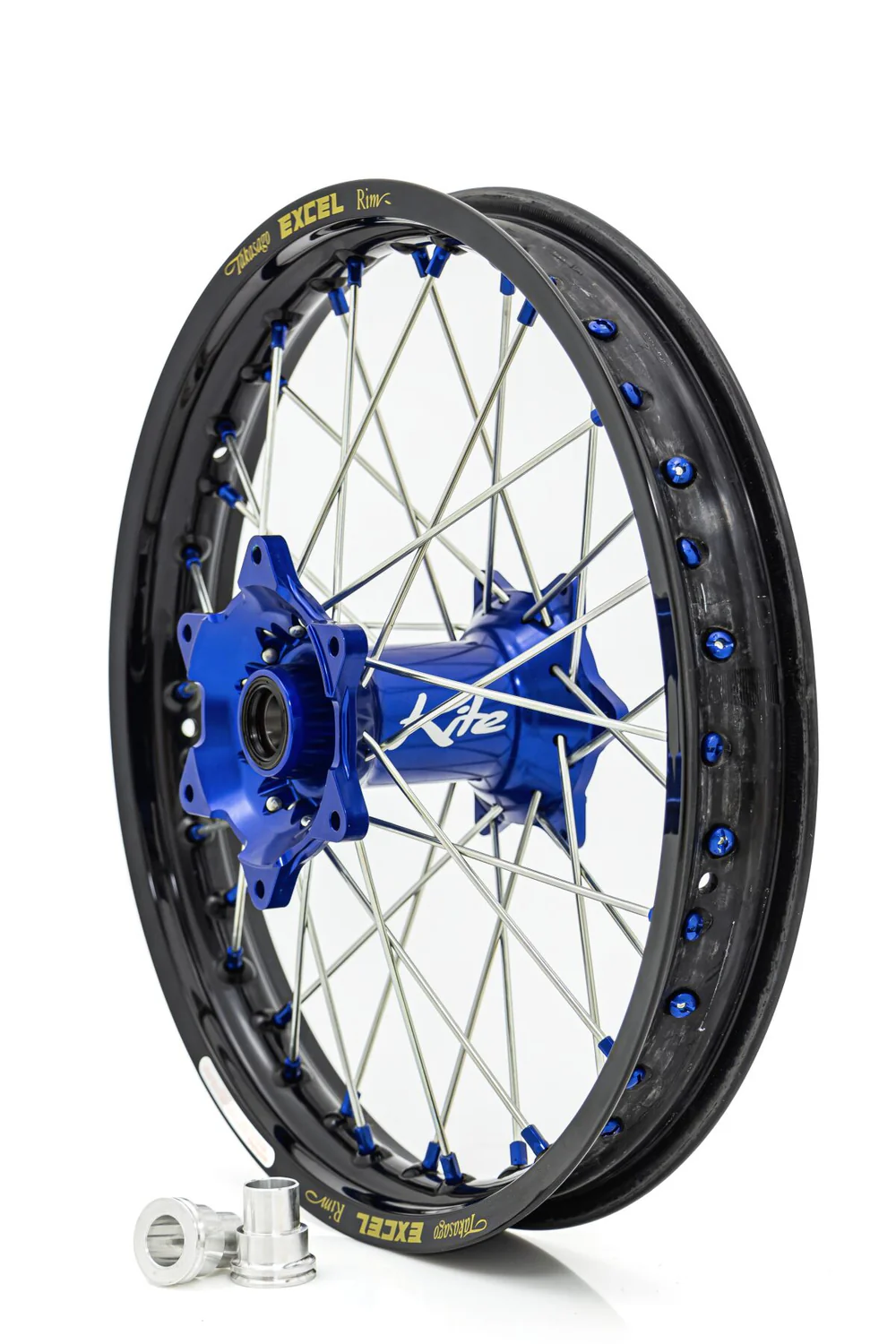 Elite Voorwiel compleet Zwarte Excel Signature velg + Kite Blauwe naaf 1.60x14 Yamaha YZ 65 2018-