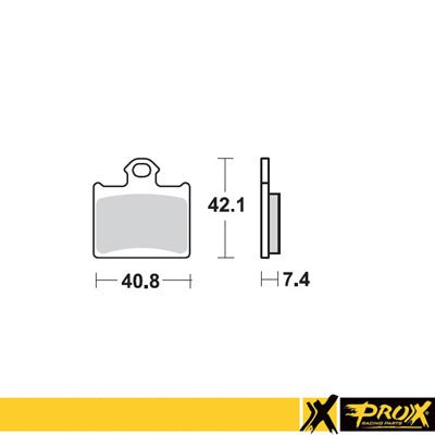 Technische illustratie: ProX Rear Brake Pad KTM85SX '11-20 + Freeride 350 '12-17 – 37.289102; uitvoering volgens artikelgegevens