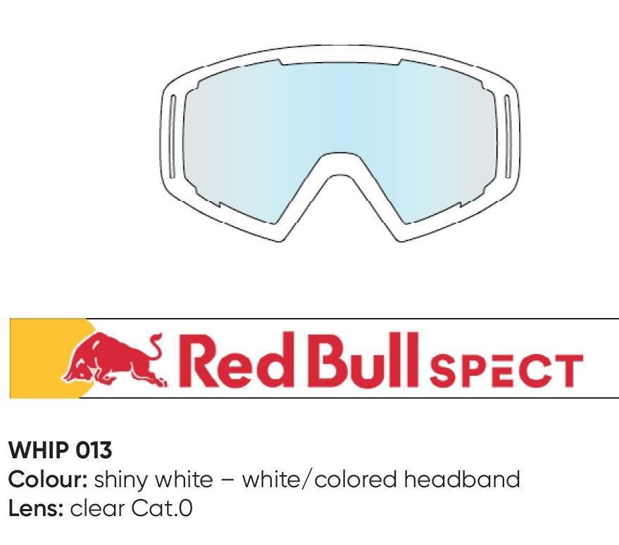 Spect Red Bull Whip MX Goggles Singel lens white clear - MxProStoreParts