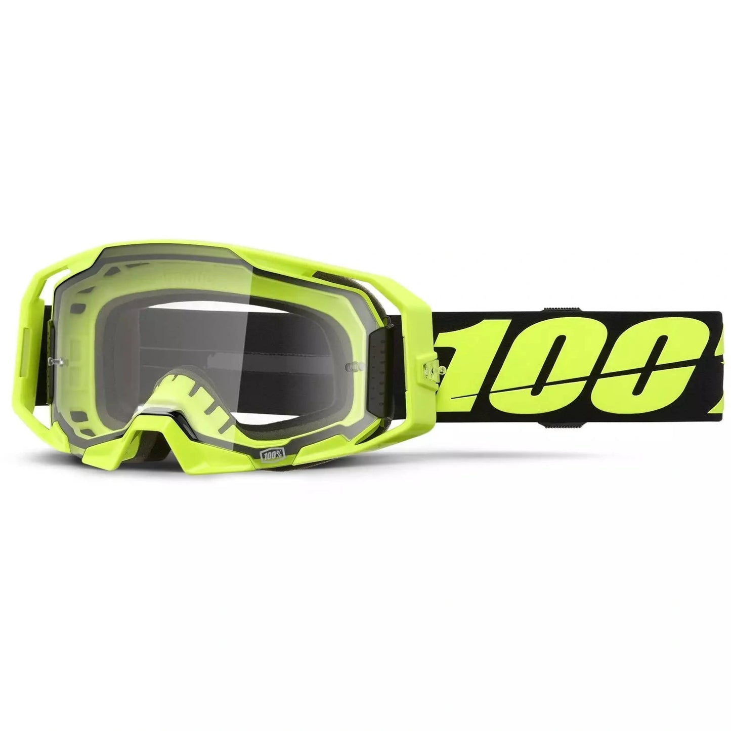 Motorradbrille 100% Prozent Armatic Neon-Fluo schwarz durchsichtige Linse - 50059 - 00004 - MxProStoreParts