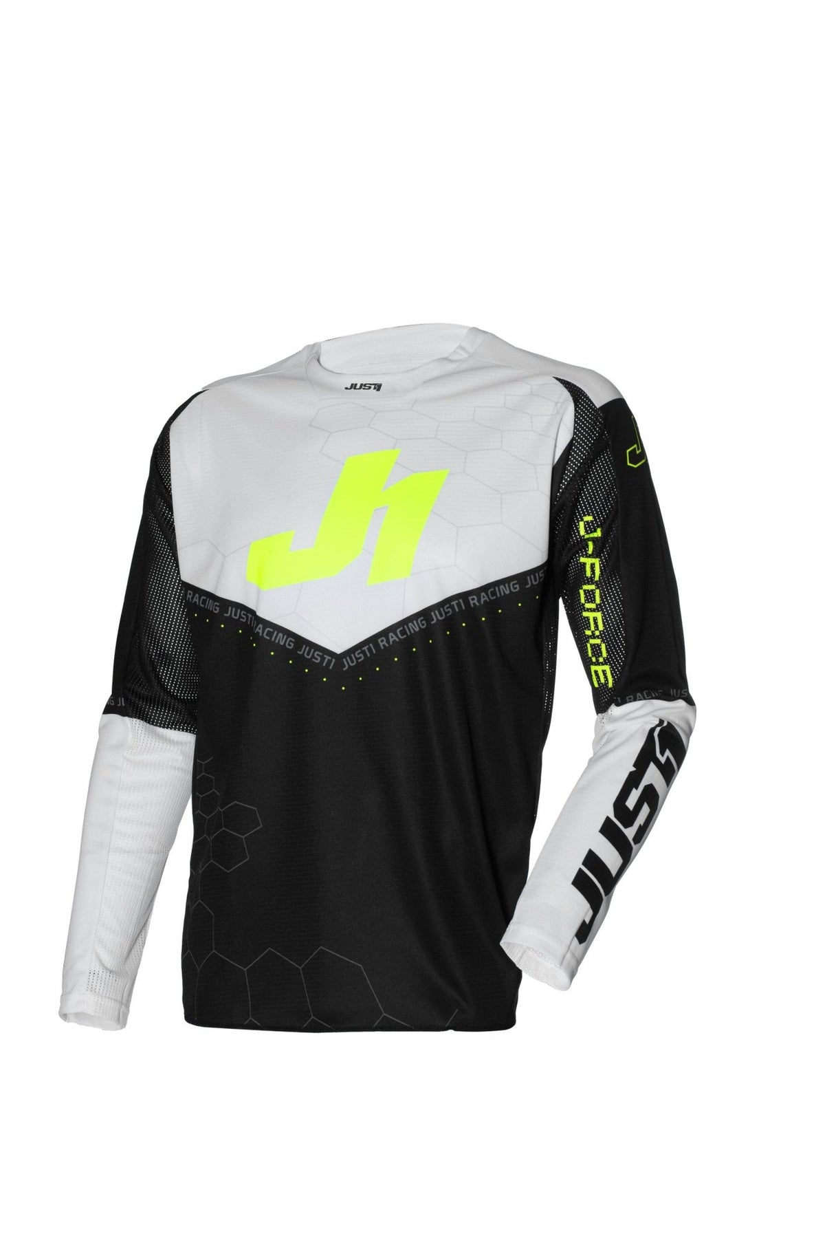 Just1 J-Force Hexa motocross shirt black/white/fluorescent yellow - MxProStoreParts
