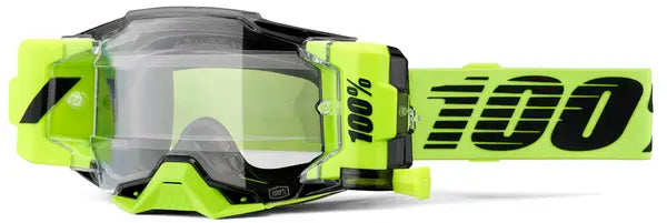 100% Armega ForeCast crossbril zwart/geel/fluor geel – heldere lens