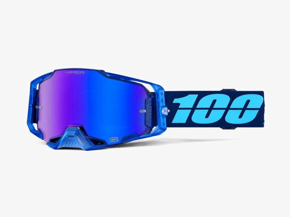 100% Armega Crossbril Coupe Blauw (Lens: Hiper Spiegel Blauw) - MxProStoreParts