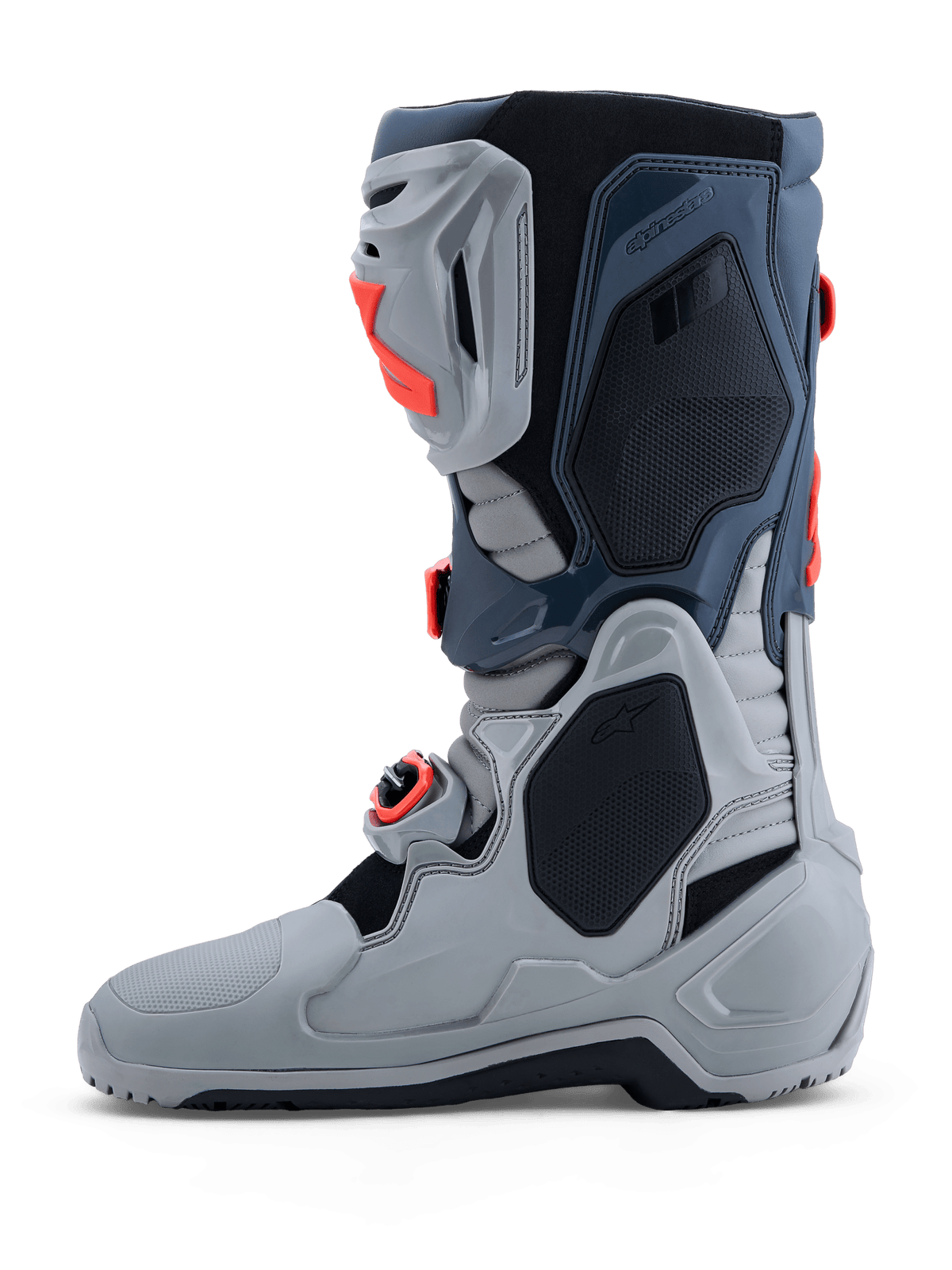 Alpinestars Tech 10 Enduro Cross Boots – Medium Grey / Dark Grey / Fluorescent Red - MxProStoreParts