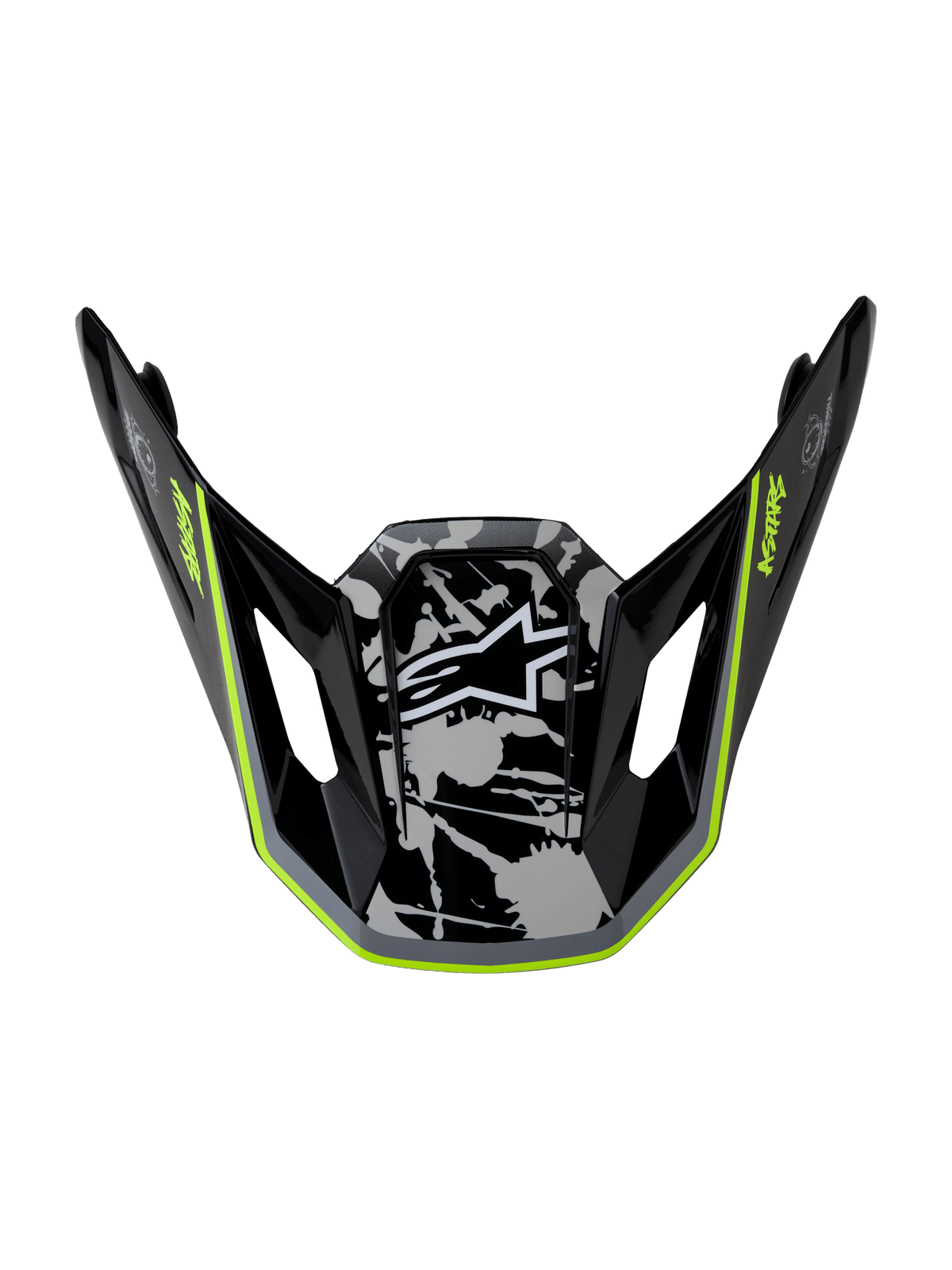 Alpinestars S-M7 Blaster Vizier – Noir Gris Blanc Jaune Fluo Brillant - MxProStoreParts