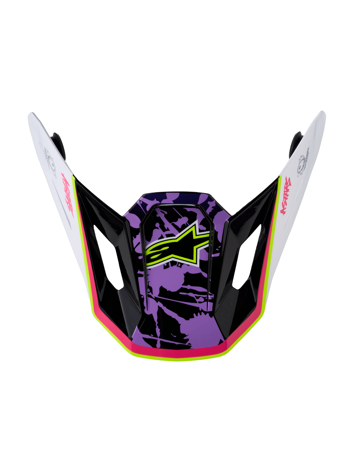 Alpinestars S-M7 Blaster Vizier – Paars Roze Wit Glans - MxProStoreParts