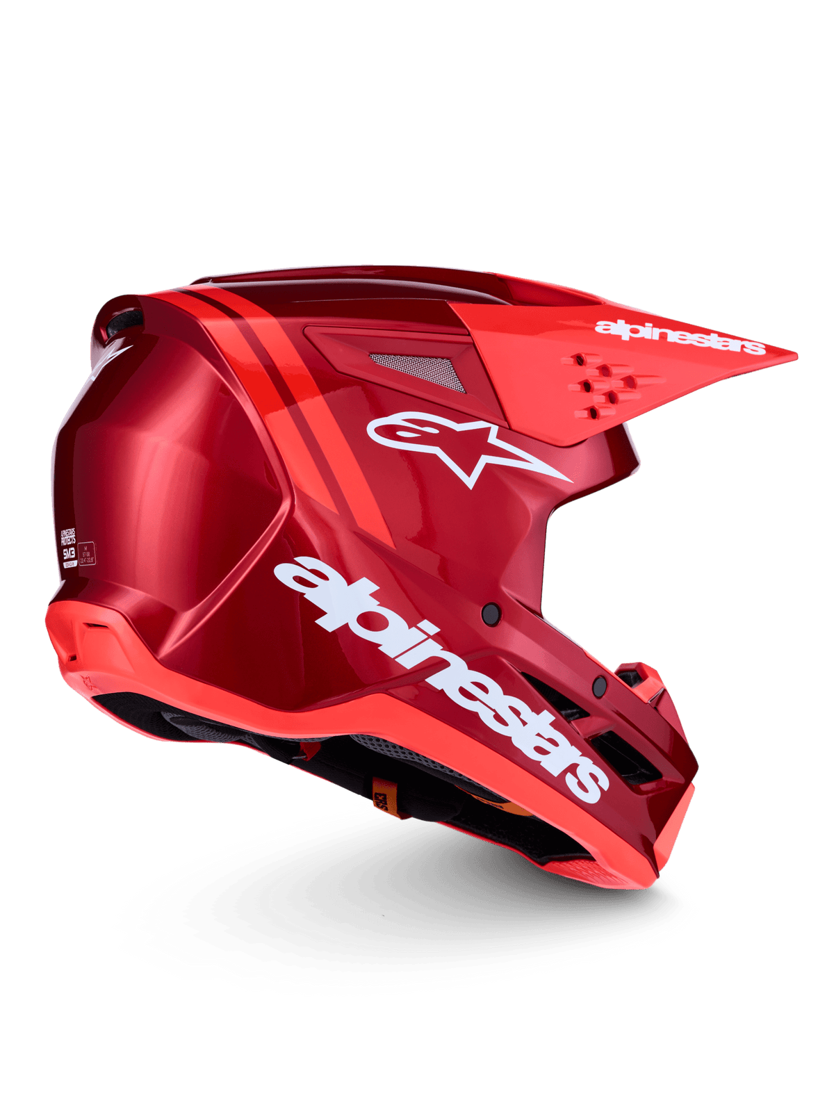 Alpinestars S-M3 Radium Helmet ECE 22.06 – Red, Fluorescent Red, White Gloss - MxProStoreParts