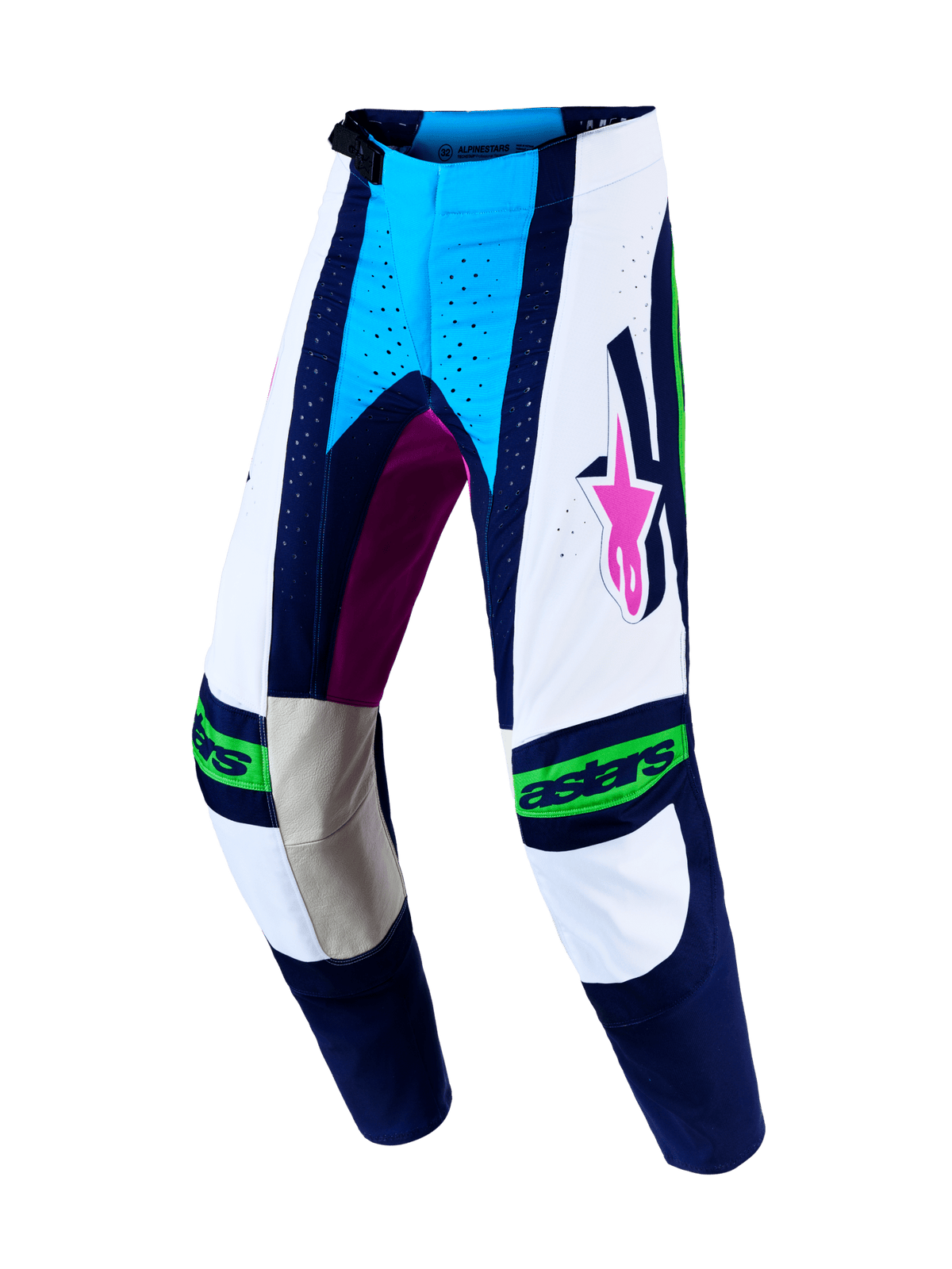 Alpinestars Techstar Maven Hosen 2027 – Weiß Blithe Blau Fluo-Grün - MxProStoreParts