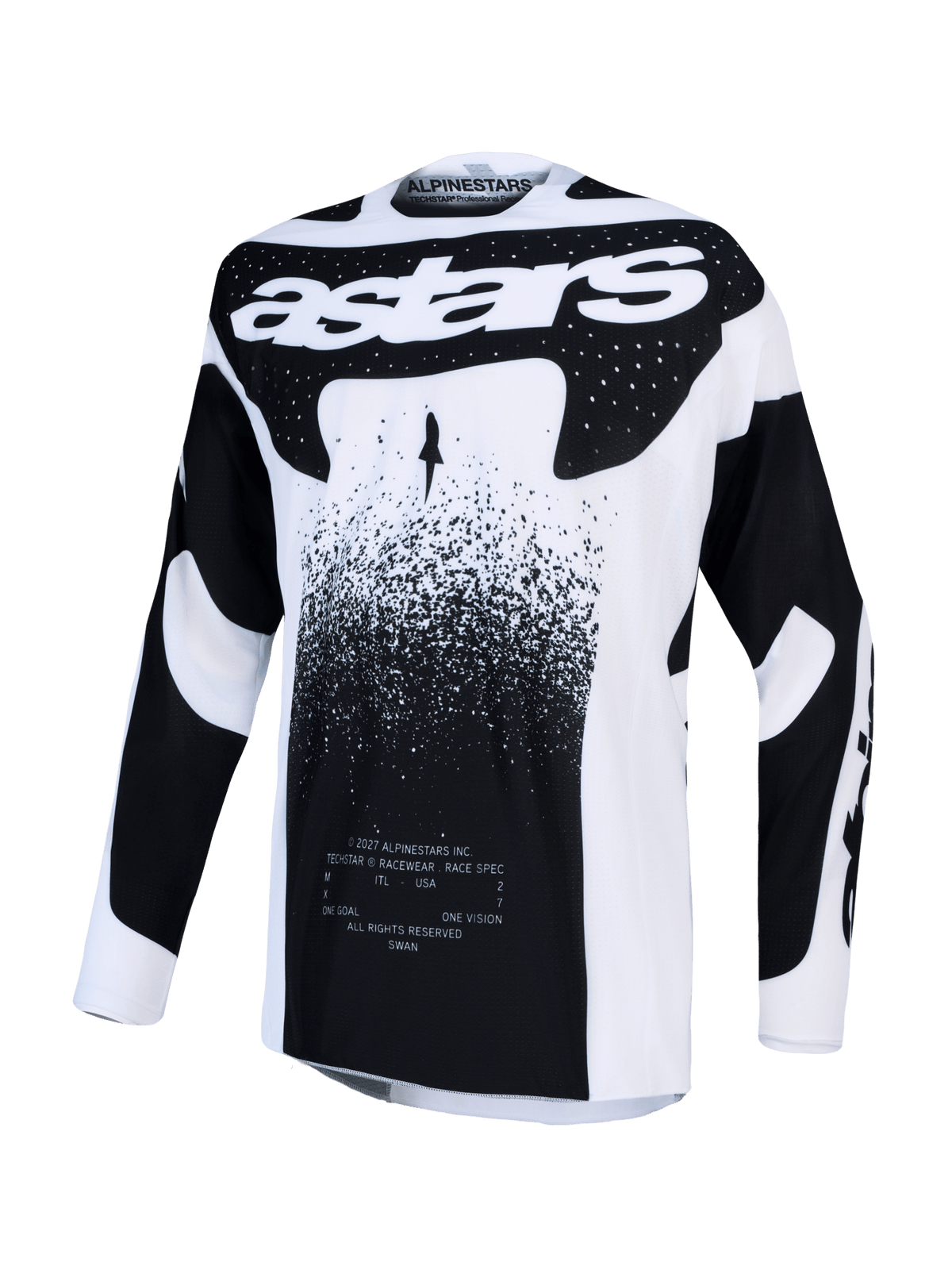 Alpinestars Techstar Swan Jersey 2027 – Blanco y Negro - MxProStoreParts