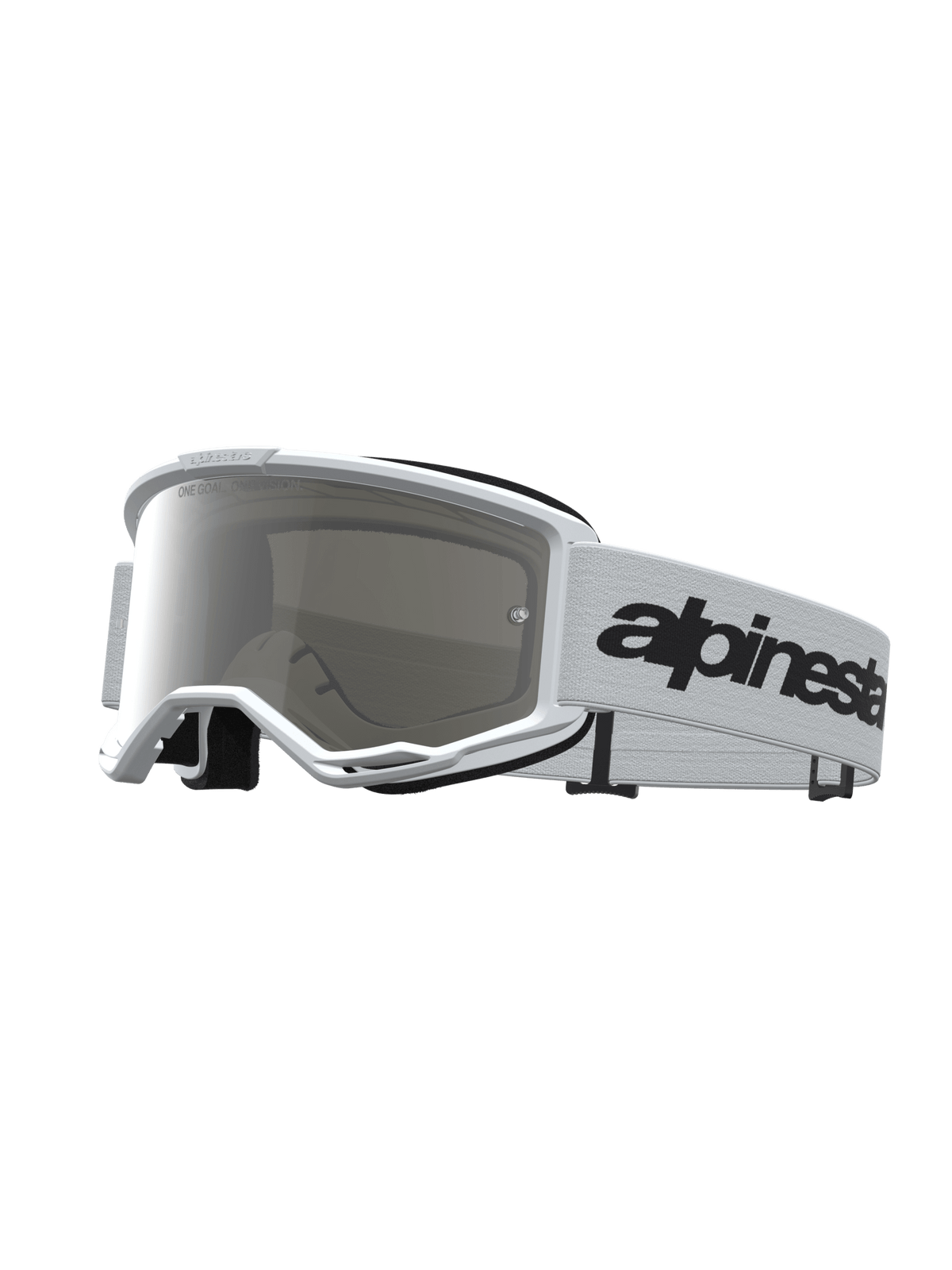 Alpinestars Vision 3 Wordmark Mirror Ski Goggles – White Black Silver Mirror - MxProStoreParts