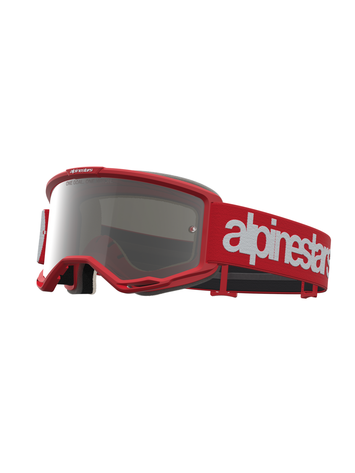 Alpinestars Vision 5 Hone Crossbril – Rood Wit Spiegel Zilver