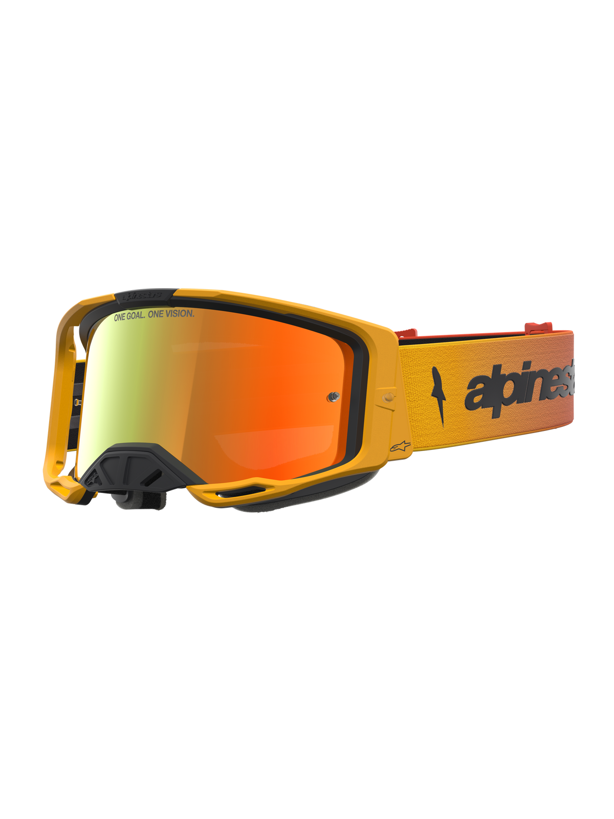 Alpinestars Vision 8 Amber Mirror Crossbril – Vuur Rood Zwart Spiegel Rood