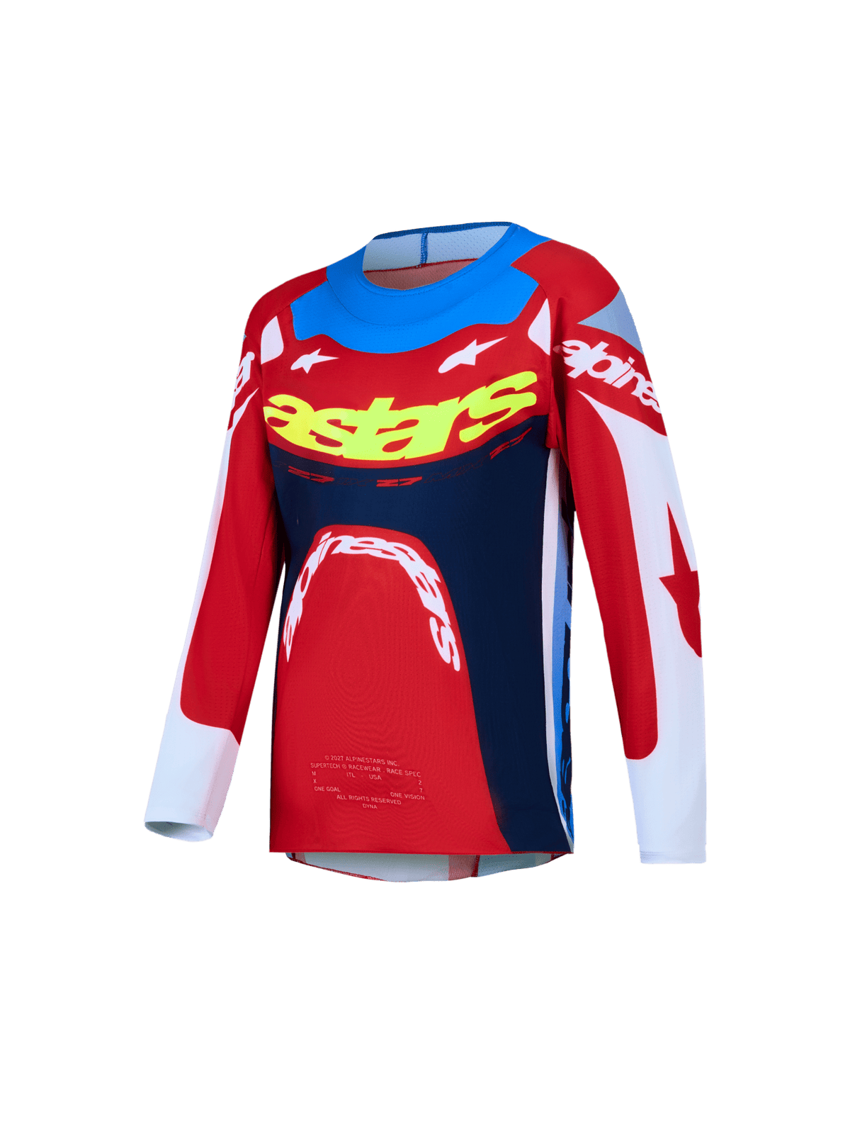 Alpinestars Youth Supertech Dyna Jersey 2027 – Fire Red White Navy Blue - MxProStoreParts