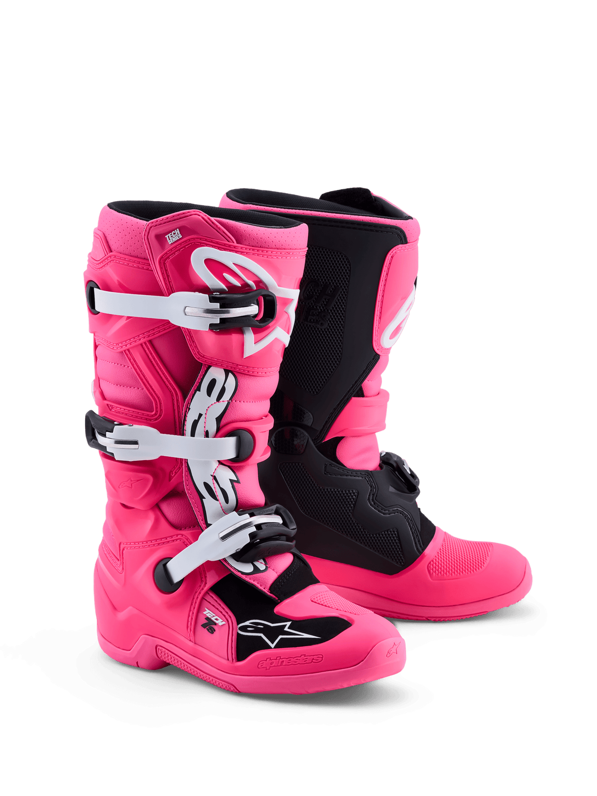 Alpinestars Juventud Tech 7S Botas – Rosa Fluorescente Negro Blanco - MxProStoreParts