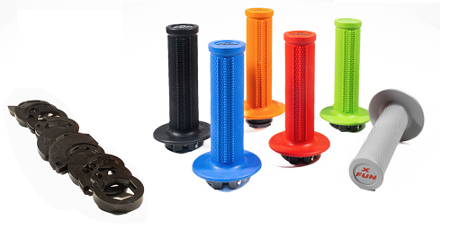 X-Fun Lock-On grips all 2+ 4 stroke Half Waffle Black (with 10 cams)