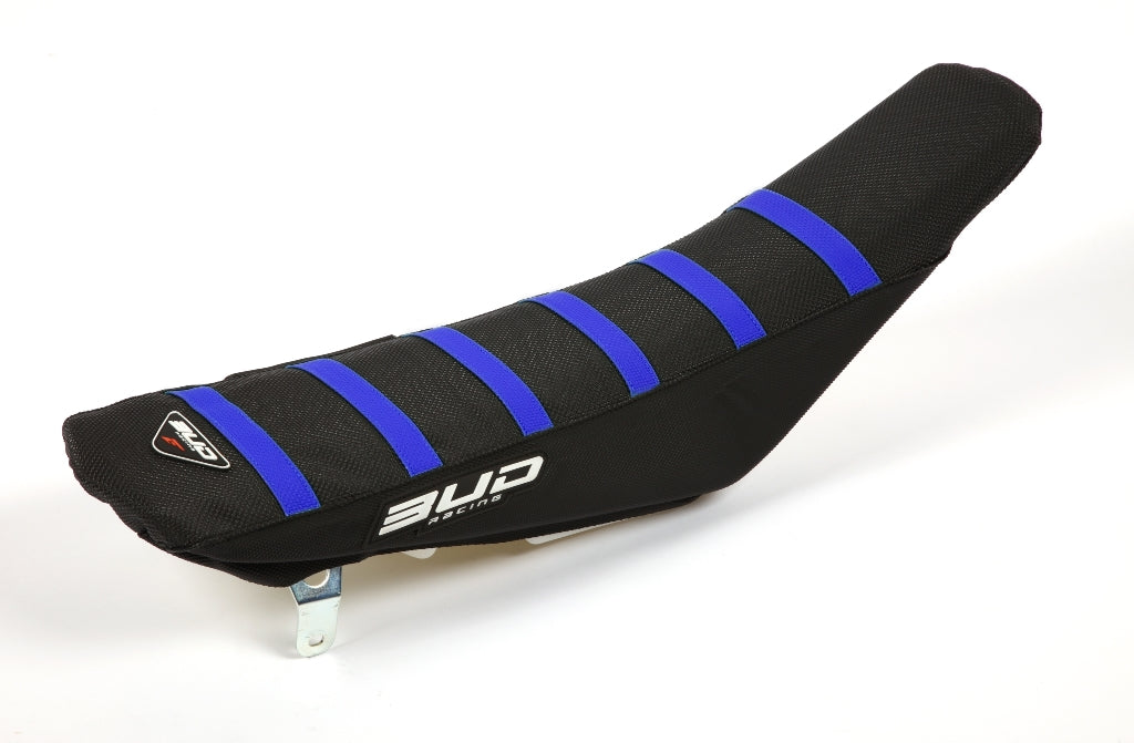 BUD zadelovertrek Zwart / Zwart met Blauwe lijnen KTM SX 125/150/250 19- & SX-F 250/350/450 19- & EXC/EXC-F 250/300/350/450/500 20- & Gas Gas MC/MC-F/EC/EC-F 125-450 21-
