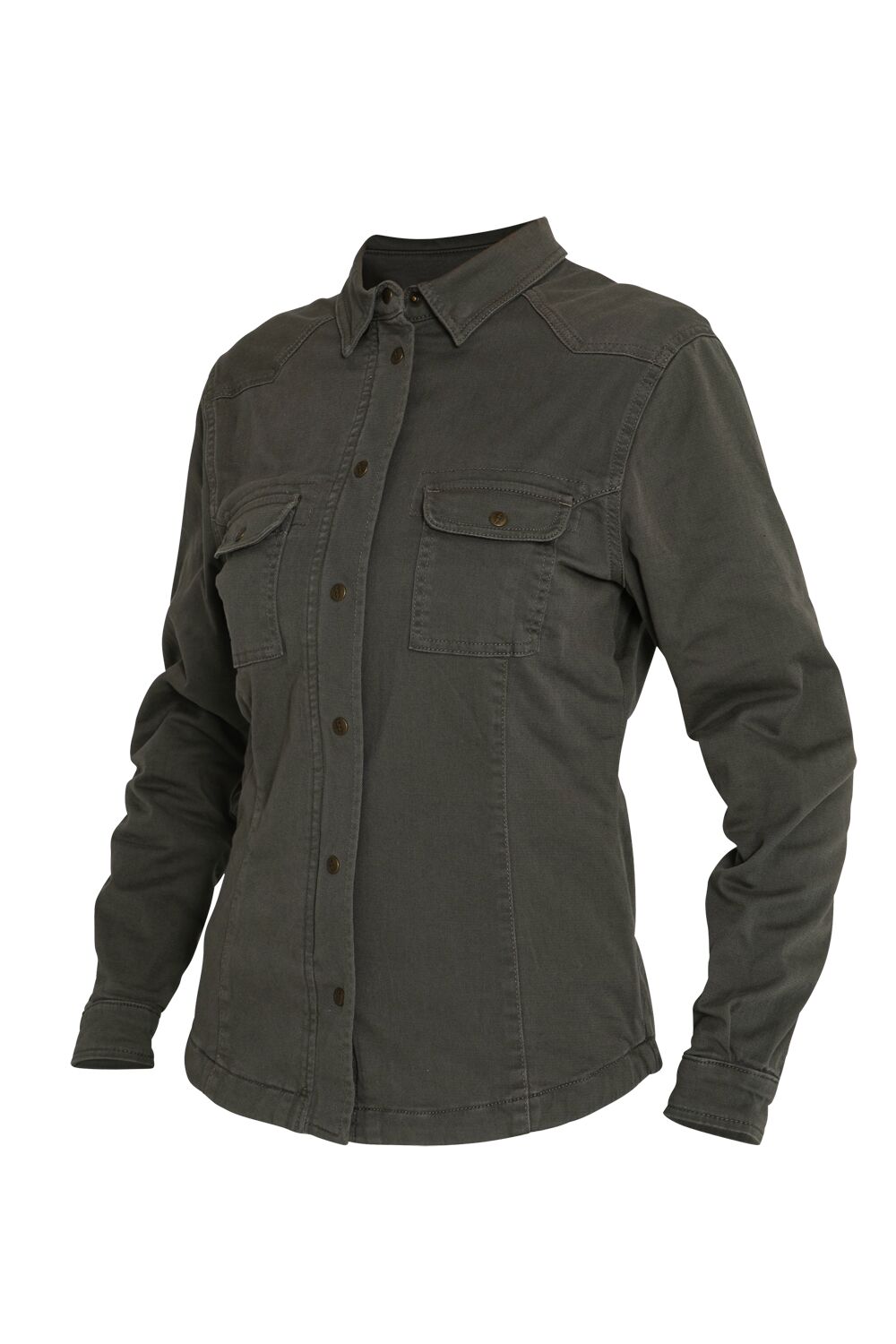 JOHN DOE Motoshirt damesjas olijfgroen, maat L - MxProStoreParts