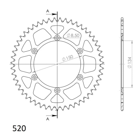 Supersprox piñón trasero – RAL-460:50-SLV