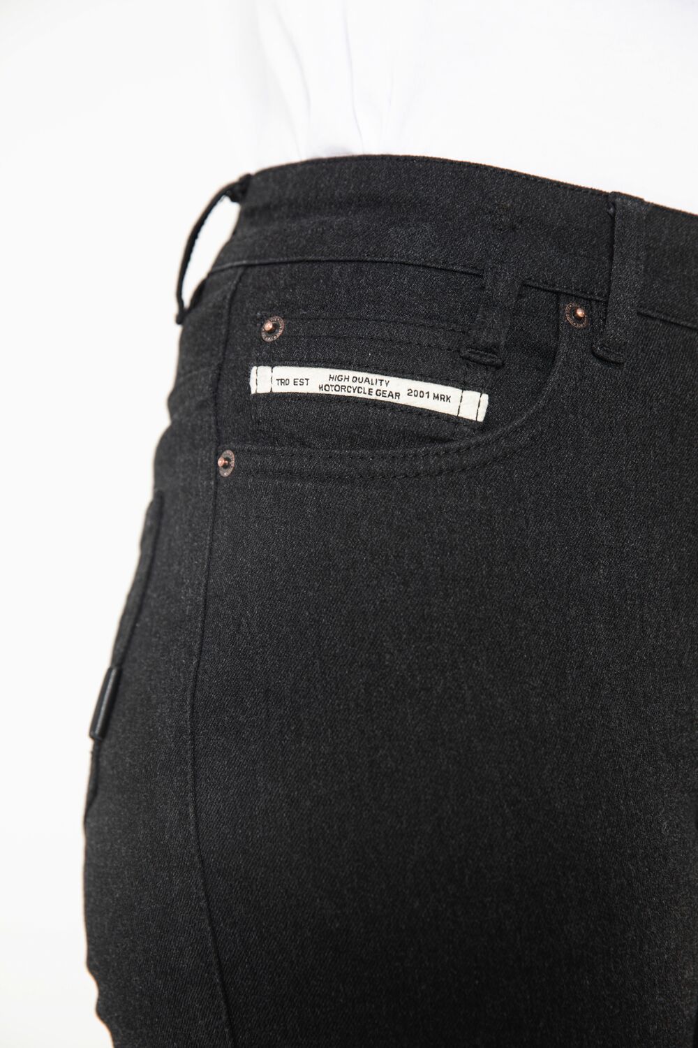 JOHN DOE Ruby damesmotorjeans zwart – maat 30/32