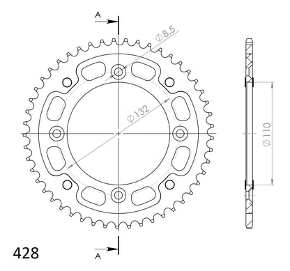 Supersprox Stealth Rear sprocket KTM SX85 Gold 49