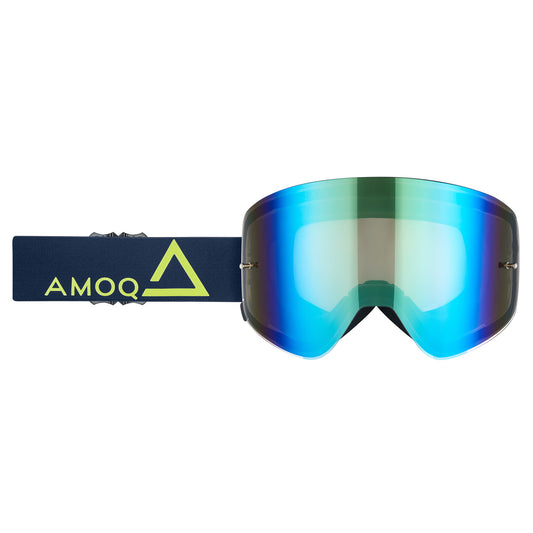 AMOQ Vision Gafas de sol cruzadas magnéticas – Navy-Oro / Espejo Oro