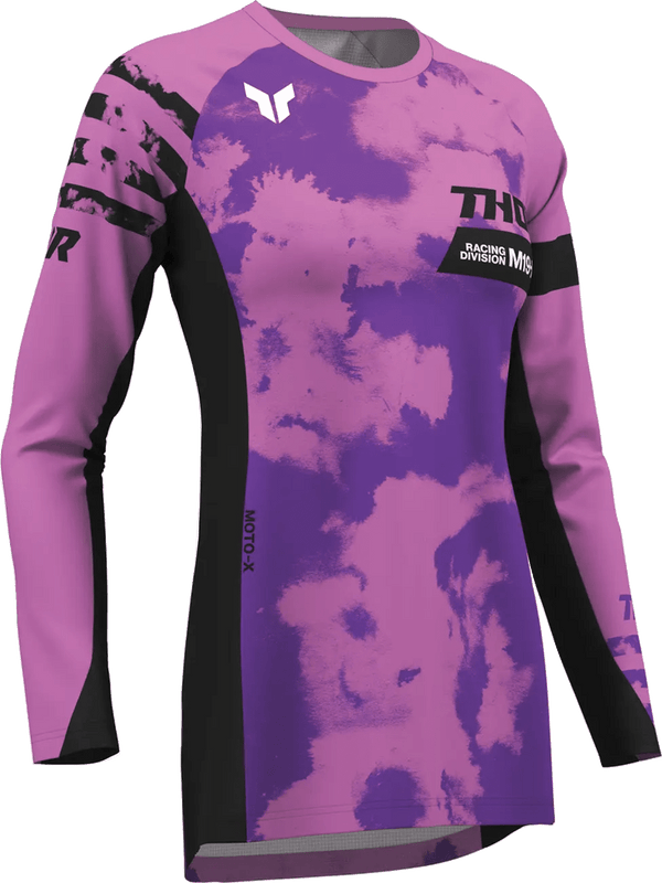 THOR Dames Launchmode Bleach crossshirt – Zwart/Paars/Wit