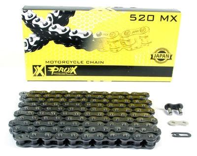 ProX MX Rollerchain 520 x 120 L chain set with metal links and yellow ProX box