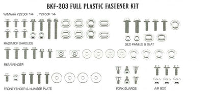 Airtime Volledige plastic set schroeven set Yamaha YZ 250F 14-18 & YZ 450F 14-17