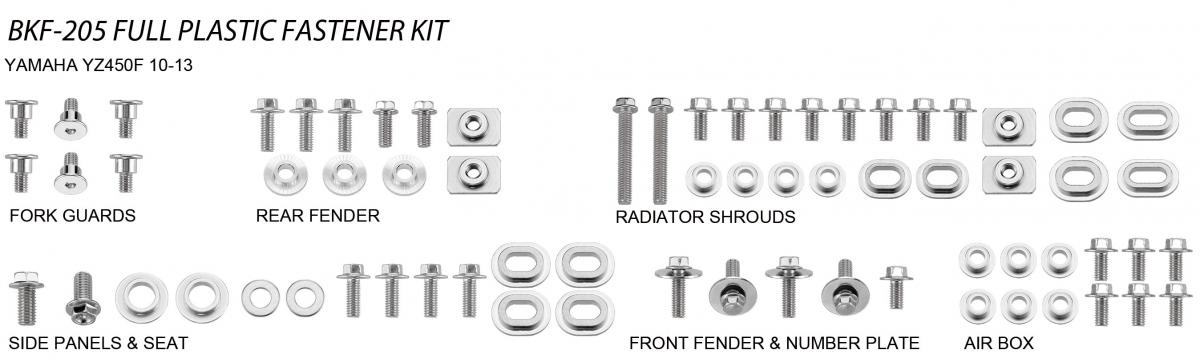 Airtime Volledige plastic set schroeven set Yamaha YZ 450F 10-13