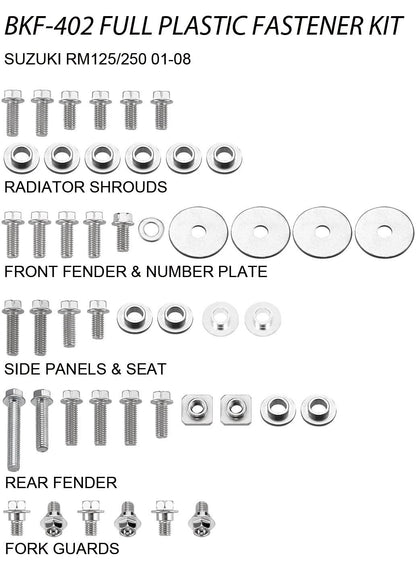 Airtime Volledige plastic set schroeven set Suzuki RM 125/250 01-08